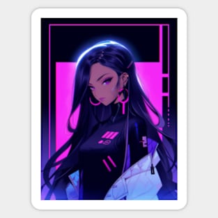 Beautiful Cyber Anime Girl Sticker